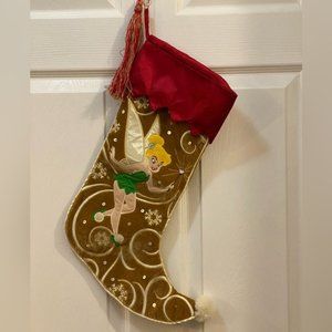 Disney Store Tinkerbell Colourful Holiday Stocking Whimsical pointed Toe 8.5X19”